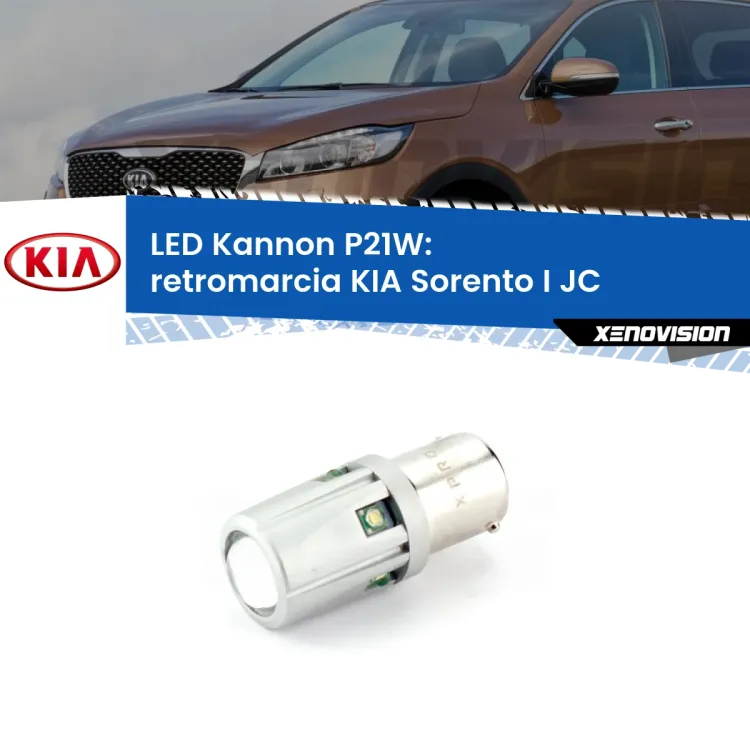 <strong>LED per Retromarcia KIA Sorento I JC 2002 - 2008.</strong>Lampadina P21W con una poderosa illuminazione frontale rafforzata da 5 potenti chip laterali.