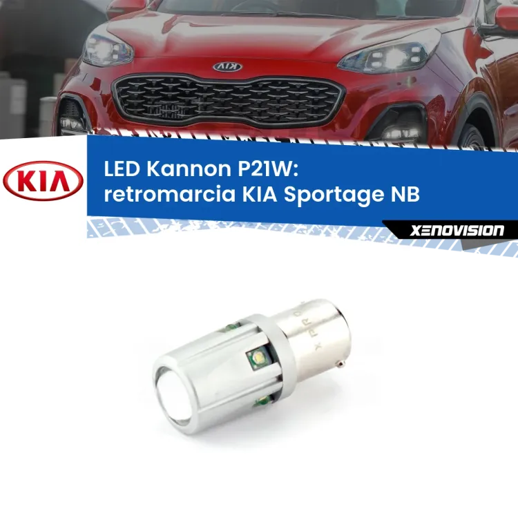 <strong>LED per Retromarcia KIA Sportage NB 1993 - 2003.</strong>Lampadina P21W con una poderosa illuminazione frontale rafforzata da 5 potenti chip laterali.