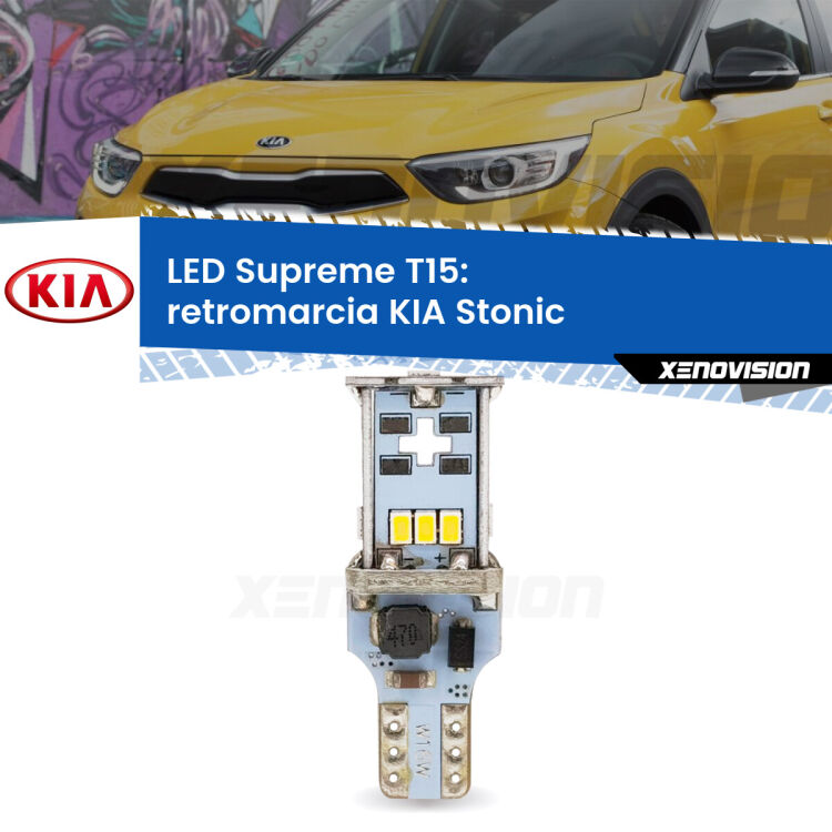 <strong>LED retromarcia per KIA Stonic</strong>  2017 in poi. 15 Chip CREE 3535, sviluppa un'incredibile potenza. Qualità Massima. Oltre 6W reali di pura potenza.