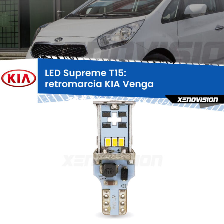 <strong>LED retromarcia per KIA Venga</strong>  2010 - 2019. 15 Chip CREE 3535, sviluppa un'incredibile potenza. Qualità Massima. Oltre 6W reali di pura potenza.