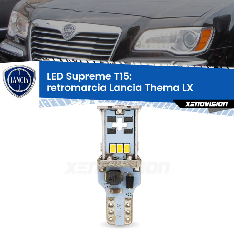 <strong>LED retromarcia per Lancia Thema</strong> LX 2011 - 2014. 15 Chip CREE 3535, sviluppa un'incredibile potenza. Qualità Massima. Oltre 6W reali di pura potenza.