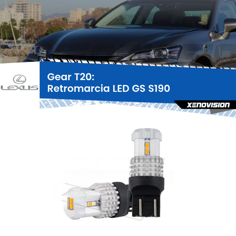 <strong>LED T20 </strong><strong>retromarcia</strong> <strong>Lexus</strong> <strong>GS </strong>(S190) 2005 - 2011. Coppia LED effetto Stealth, ottima resa in ogni direzione, Qualità Massima.