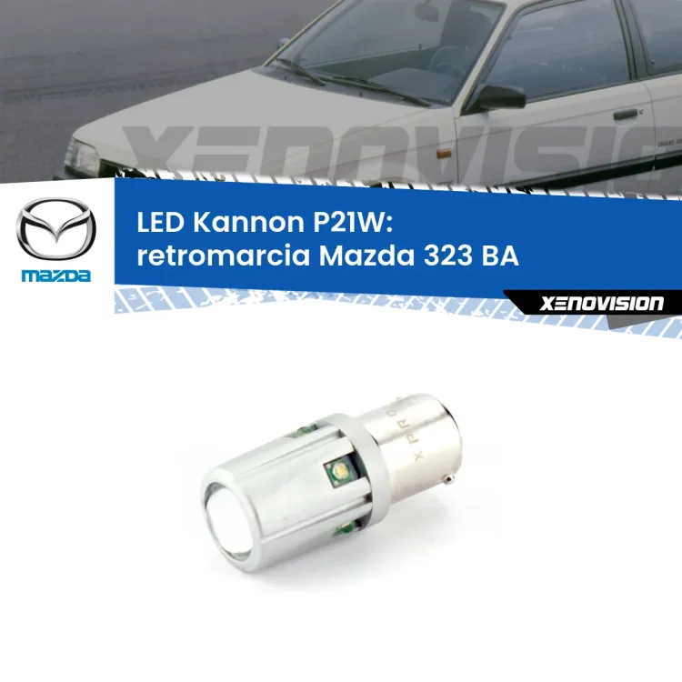 <strong>LED per Retromarcia Mazda 323 BA 1994 - 1998.</strong>Lampadina P21W con una poderosa illuminazione frontale rafforzata da 5 potenti chip laterali.