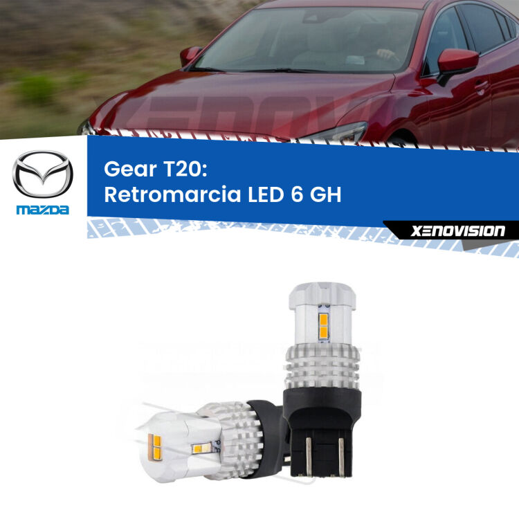 <strong>LED T20 </strong><strong>retromarcia</strong> <strong>Mazda</strong> <strong>6 </strong>(GH) 2007 - 2013. Coppia LED effetto Stealth, ottima resa in ogni direzione, Qualità Massima.