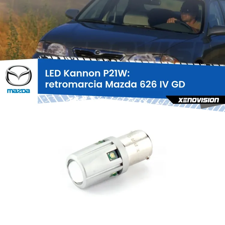 <strong>LED per Retromarcia Mazda 626 IV GD 1987 - 1992.</strong>Lampadina P21W con una poderosa illuminazione frontale rafforzata da 5 potenti chip laterali.