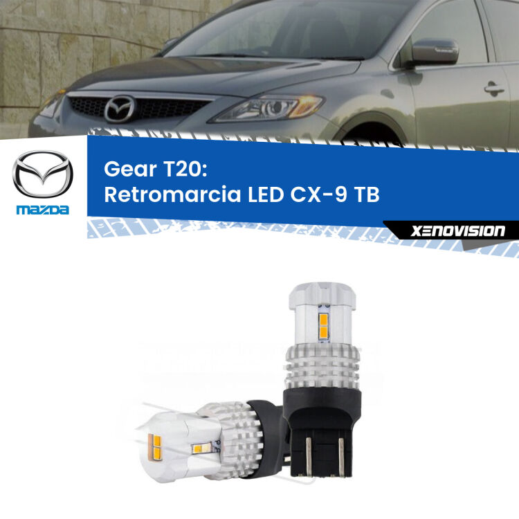 <strong>LED T20 </strong><strong>retromarcia</strong> <strong>Mazda</strong> <strong>CX-9 </strong>(TB) 2006 - 2012. Coppia LED effetto Stealth, ottima resa in ogni direzione, Qualità Massima.