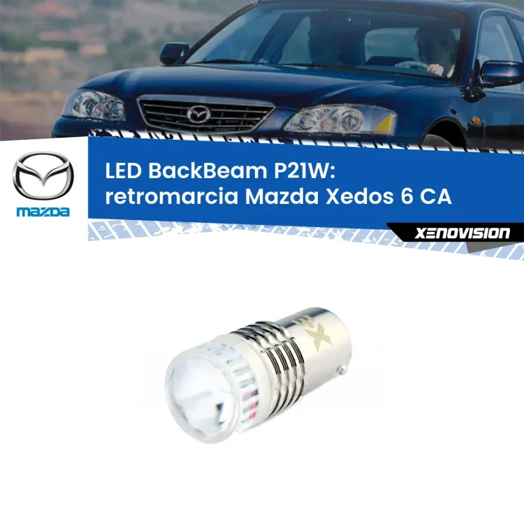 <strong>Retromarcia LED per Mazda Xedos 6</strong> CA 1992 - 1999. Lampada <strong>P21W</strong> canbus. Illumina a giorno con questo straordinario cannone LED a luminosità estrema.