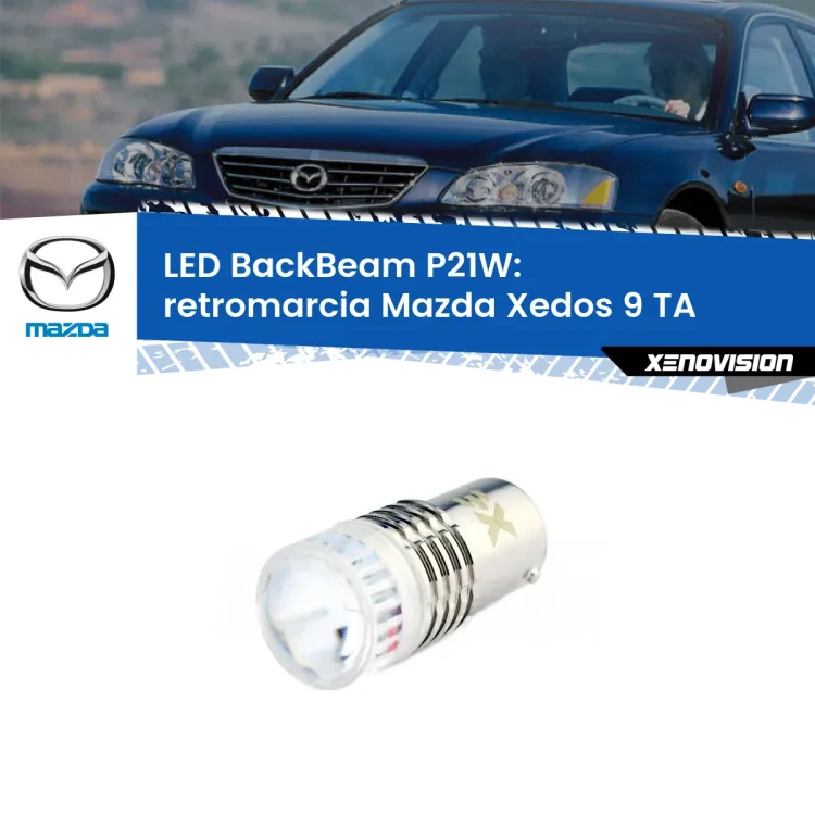 <strong>Retromarcia LED per Mazda Xedos 9</strong> TA 1993 - 2002. Lampada <strong>P21W</strong> canbus. Illumina a giorno con questo straordinario cannone LED a luminosità estrema.