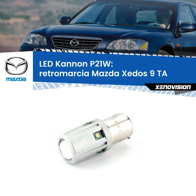 <strong>LED per Retromarcia Mazda Xedos 9 TA 1993 - 2002.</strong>Lampadina P21W con una poderosa illuminazione frontale rafforzata da 5 potenti chip laterali.