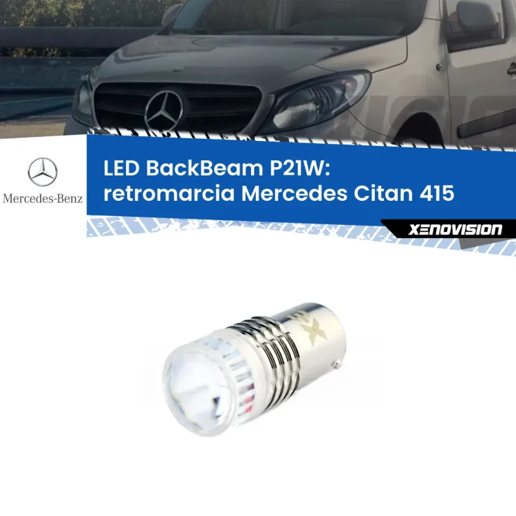 <strong>Retromarcia LED per Mercedes Citan</strong> 415 2012 in poi. Lampada <strong>P21W</strong> canbus. Illumina a giorno con questo straordinario cannone LED a luminosità estrema.