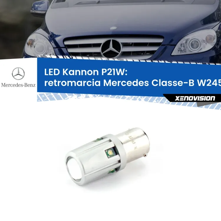 <strong>LED per Retromarcia Mercedes Classe-B W245 2005 - 2011.</strong>Lampadina P21W con una poderosa illuminazione frontale rafforzata da 5 potenti chip laterali.