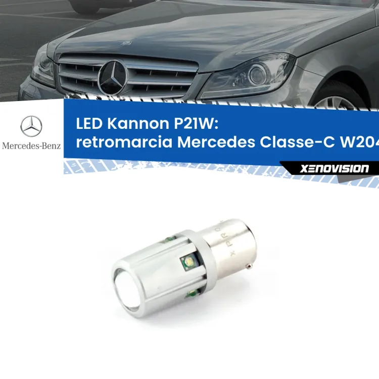 <strong>LED per Retromarcia Mercedes Classe-C W204 2007 - 2014.</strong>Lampadina P21W con una poderosa illuminazione frontale rafforzata da 5 potenti chip laterali.