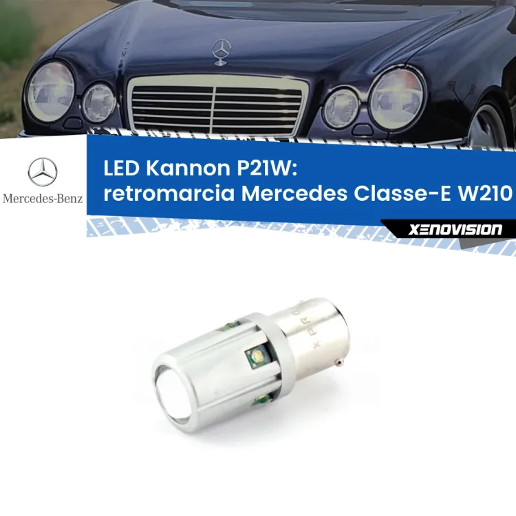 <strong>LED per Retromarcia Mercedes Classe-E W210 1995 - 2002.</strong>Lampadina P21W con una poderosa illuminazione frontale rafforzata da 5 potenti chip laterali.