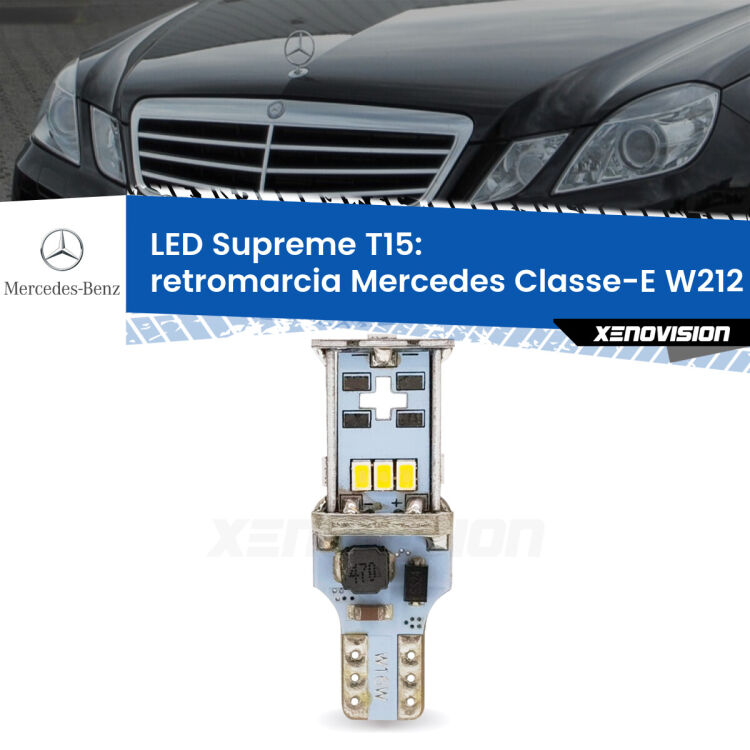 <strong>LED retromarcia per Mercedes Classe-E</strong> W212 2009 - 2016. 15 Chip CREE 3535, sviluppa un'incredibile potenza. Qualità Massima. Oltre 6W reali di pura potenza.