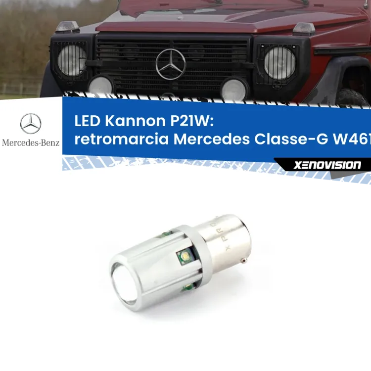 <strong>LED per Retromarcia Mercedes Classe-G W461 1990 - 2000.</strong>Lampadina P21W con una poderosa illuminazione frontale rafforzata da 5 potenti chip laterali.