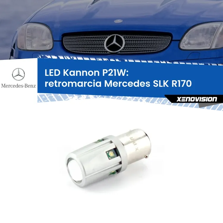 <strong>LED per Retromarcia Mercedes SLK R170 1996 - 2004.</strong>Lampadina P21W con una poderosa illuminazione frontale rafforzata da 5 potenti chip laterali.