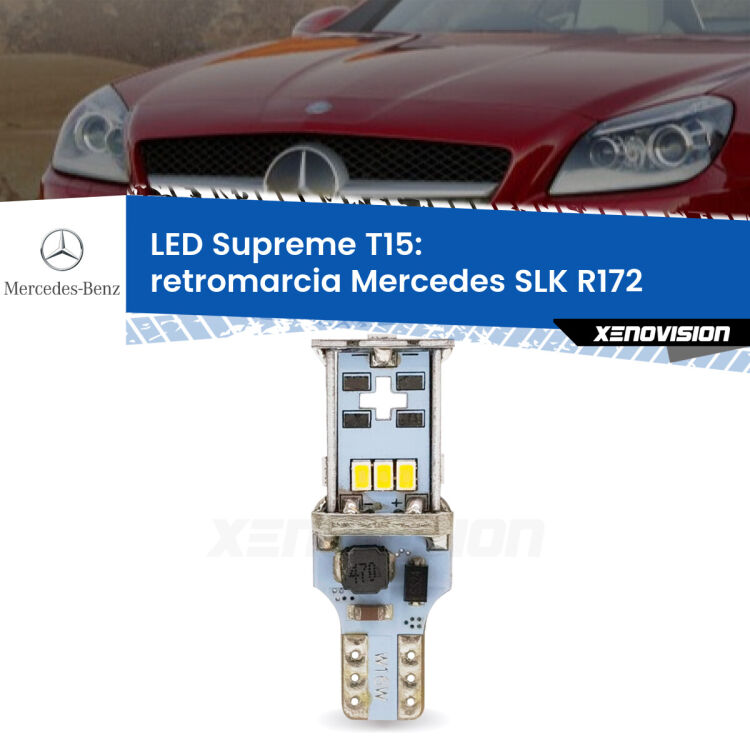 <strong>LED retromarcia per Mercedes SLK</strong> R172 2011 in poi. 15 Chip CREE 3535, sviluppa un'incredibile potenza. Qualità Massima. Oltre 6W reali di pura potenza.