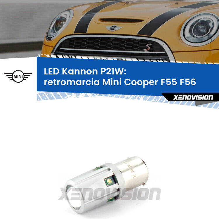 <strong>LED per Retromarcia Mini Cooper F55 F56 2013 - 2017.</strong>Lampadina P21W con una poderosa illuminazione frontale rafforzata da 5 potenti chip laterali.