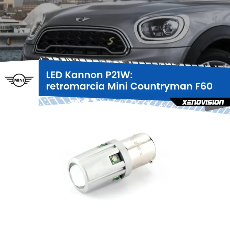 <strong>LED per Retromarcia Mini Countryman F60 2016 - 2019.</strong>Lampadina P21W con una poderosa illuminazione frontale rafforzata da 5 potenti chip laterali.