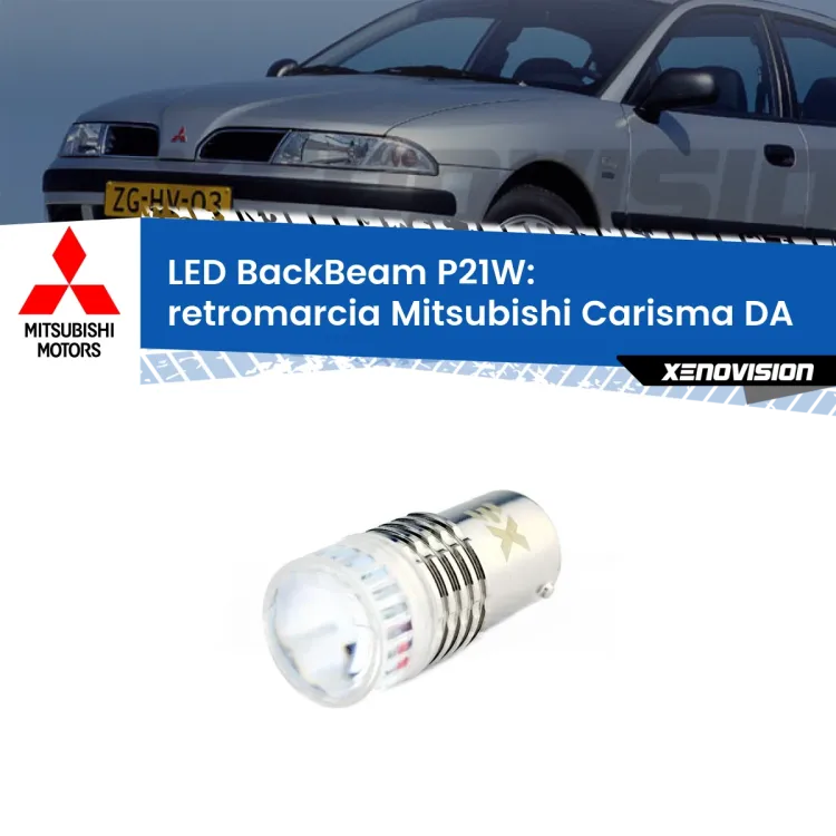 <strong>Retromarcia LED per Mitsubishi Carisma</strong> DA 1995 - 2006. Lampada <strong>P21W</strong> canbus. Illumina a giorno con questo straordinario cannone LED a luminosità estrema.