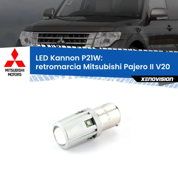 <strong>LED per Retromarcia Mitsubishi Pajero II V20 1990 - 2000.</strong>Lampadina P21W con una poderosa illuminazione frontale rafforzata da 5 potenti chip laterali.