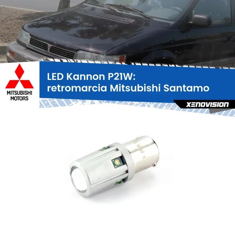 <strong>LED per Retromarcia Mitsubishi Santamo  1999 - 2004.</strong>Lampadina P21W con una poderosa illuminazione frontale rafforzata da 5 potenti chip laterali.