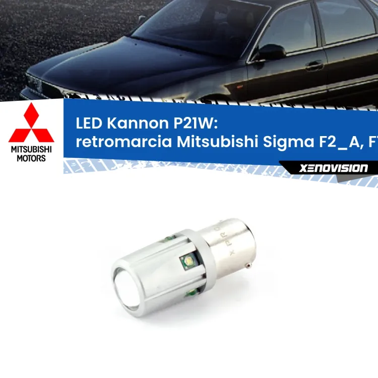 <strong>LED per Retromarcia Mitsubishi Sigma F2_A, F1_A 1990 - 1996.</strong>Lampadina P21W con una poderosa illuminazione frontale rafforzata da 5 potenti chip laterali.