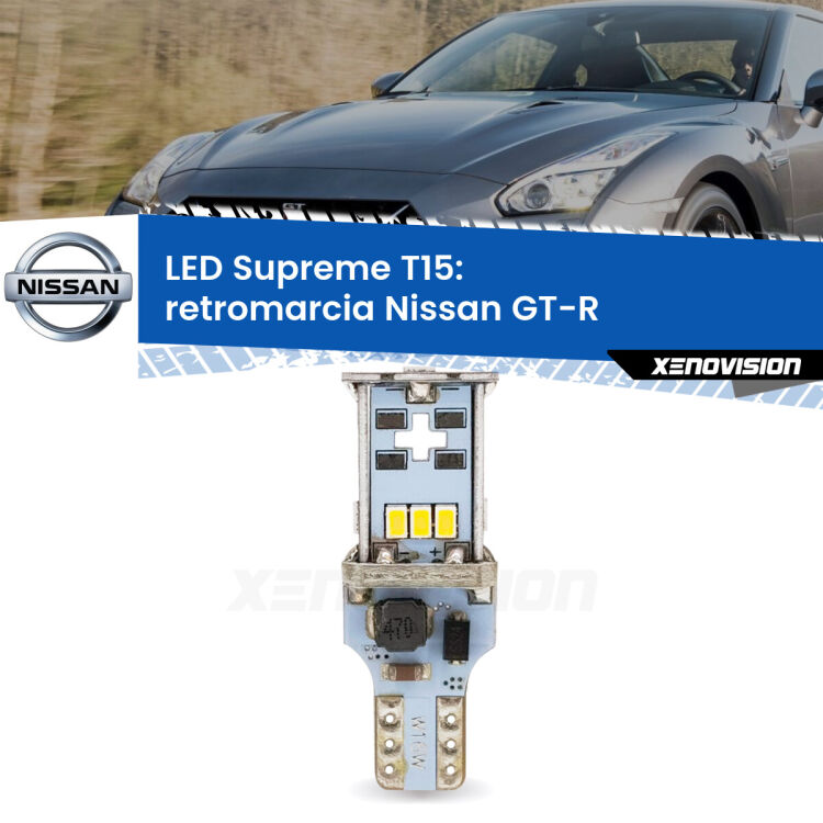 <strong>LED retromarcia per Nissan GT-R</strong>  2007 in poi. 15 Chip CREE 3535, sviluppa un'incredibile potenza. Qualità Massima. Oltre 6W reali di pura potenza.