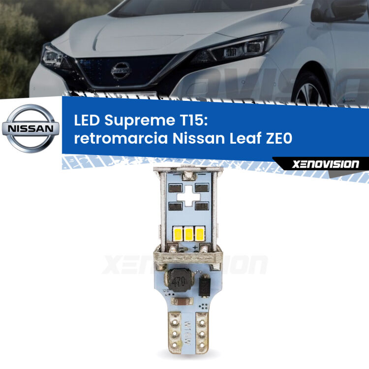 <strong>LED retromarcia per Nissan Leaf</strong> ZE0 2010 - 2016. 15 Chip CREE 3535, sviluppa un'incredibile potenza. Qualità Massima. Oltre 6W reali di pura potenza.