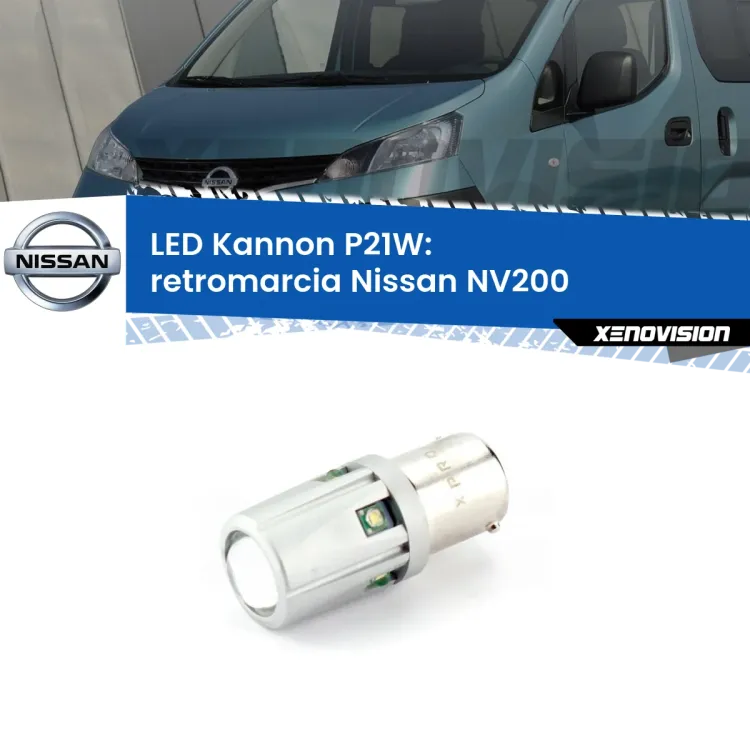 <strong>LED per Retromarcia Nissan NV200  2010 - 2019.</strong>Lampadina P21W con una poderosa illuminazione frontale rafforzata da 5 potenti chip laterali.