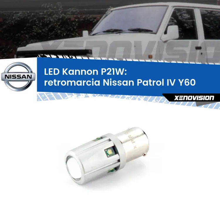 <strong>LED per Retromarcia Nissan Patrol IV Y60 1988 - 1997.</strong>Lampadina P21W con una poderosa illuminazione frontale rafforzata da 5 potenti chip laterali.