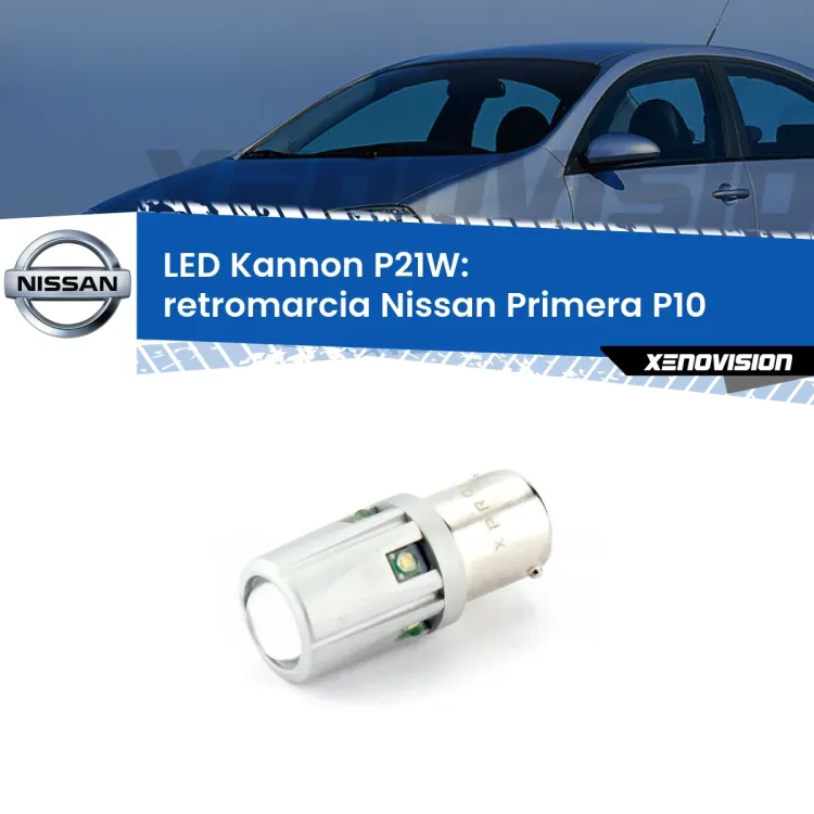 <strong>LED per Retromarcia Nissan Primera P10 1990 - 1996.</strong>Lampadina P21W con una poderosa illuminazione frontale rafforzata da 5 potenti chip laterali.