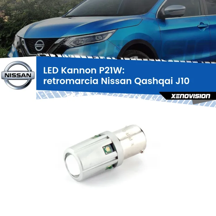 <strong>LED per Retromarcia Nissan Qashqai J10 2007 - 2013.</strong>Lampadina P21W con una poderosa illuminazione frontale rafforzata da 5 potenti chip laterali.