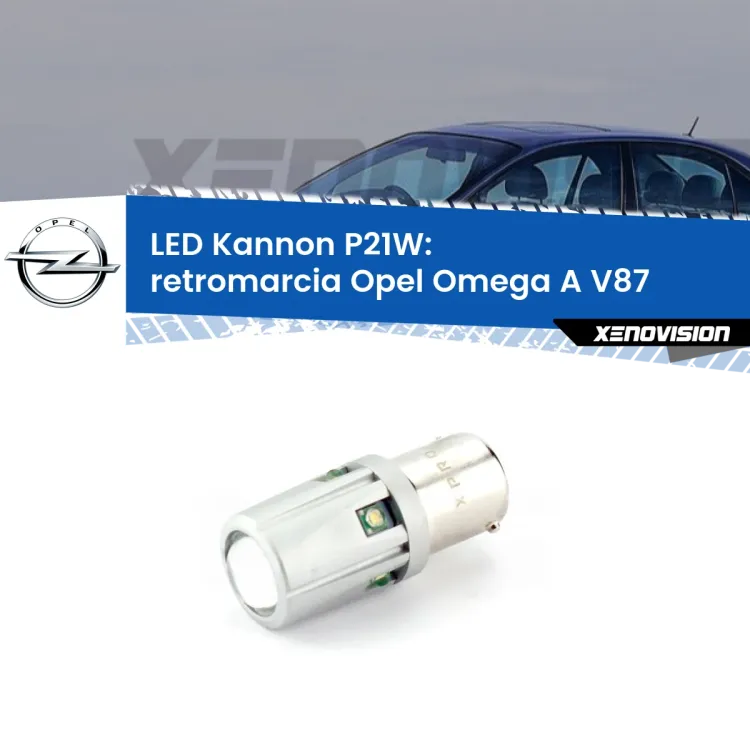 <strong>LED per Retromarcia Opel Omega A V87 1986 - 1994.</strong>Lampadina P21W con una poderosa illuminazione frontale rafforzata da 5 potenti chip laterali.