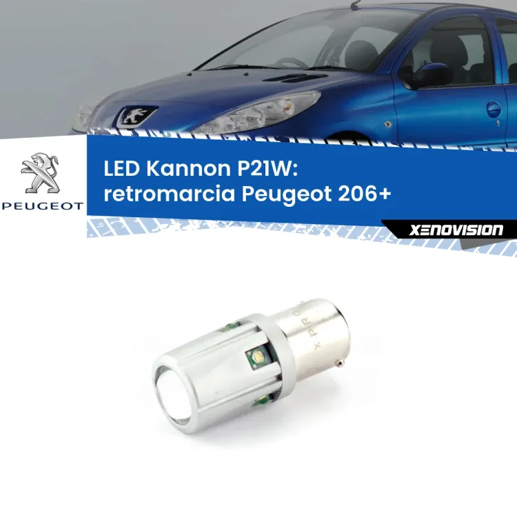 <strong>LED per Retromarcia Peugeot 206+  2009 - 2013.</strong>Lampadina P21W con una poderosa illuminazione frontale rafforzata da 5 potenti chip laterali.