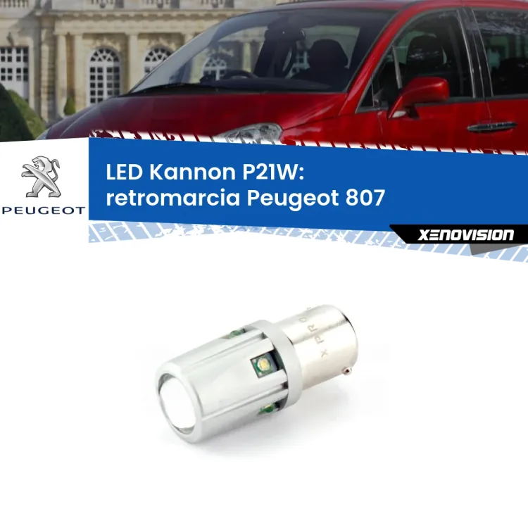 <strong>LED per Retromarcia Peugeot 807  2002 - 2010.</strong>Lampadina P21W con una poderosa illuminazione frontale rafforzata da 5 potenti chip laterali.