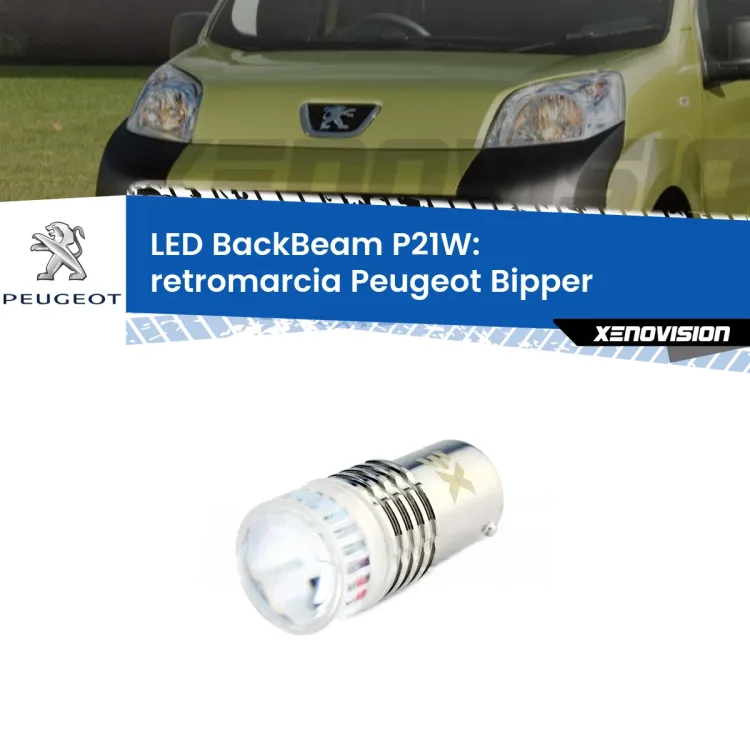 <strong>Retromarcia LED per Peugeot Bipper</strong>  2008 in poi. Lampada <strong>P21W</strong> canbus. Illumina a giorno con questo straordinario cannone LED a luminosità estrema.