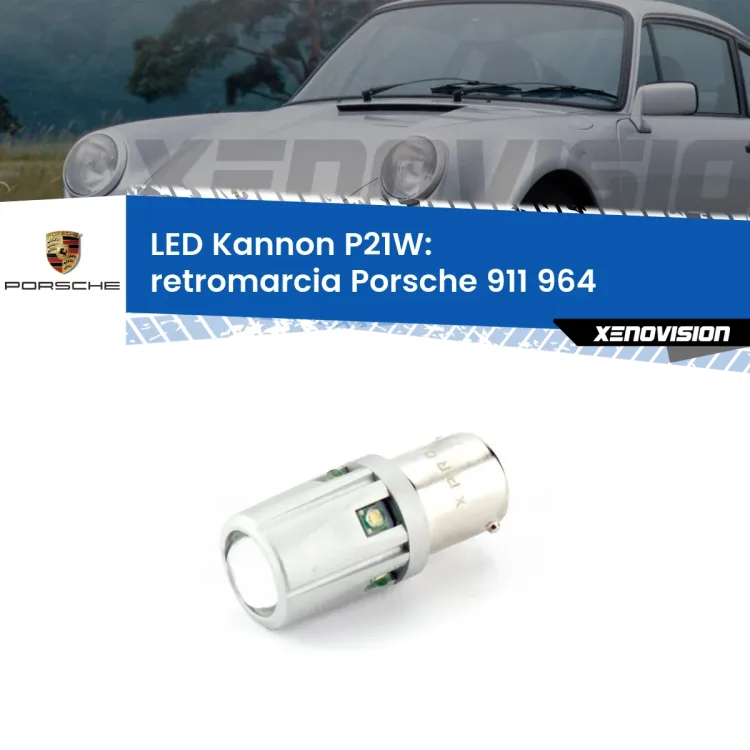 <strong>LED per Retromarcia Porsche 911 964 1988 - 1993.</strong>Lampadina P21W con una poderosa illuminazione frontale rafforzata da 5 potenti chip laterali.