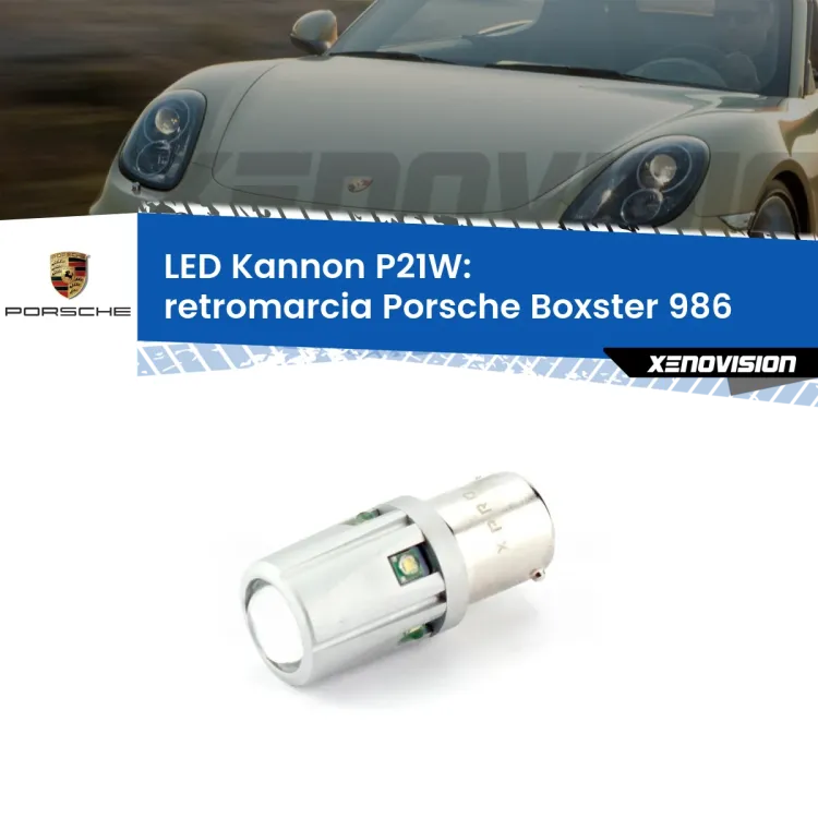 <strong>LED per Retromarcia Porsche Boxster 986 1996 - 2004.</strong>Lampadina P21W con una poderosa illuminazione frontale rafforzata da 5 potenti chip laterali.