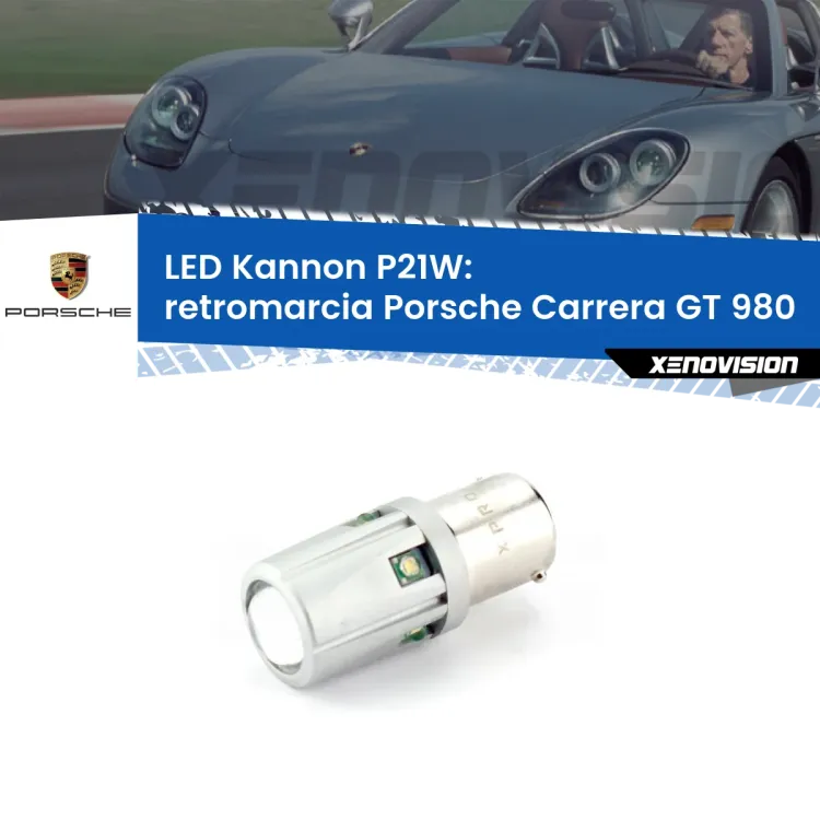 <strong>LED per Retromarcia Porsche Carrera GT 980 2003 - 2006.</strong>Lampadina P21W con una poderosa illuminazione frontale rafforzata da 5 potenti chip laterali.