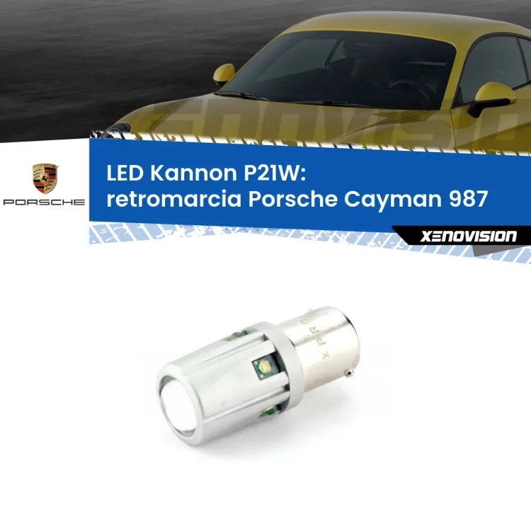 <strong>LED per Retromarcia Porsche Cayman 987 2005 - 2008.</strong>Lampadina P21W con una poderosa illuminazione frontale rafforzata da 5 potenti chip laterali.