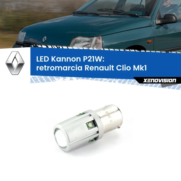 <strong>LED per Retromarcia Renault Clio Mk1 1990 - 1998.</strong>Lampadina P21W con una poderosa illuminazione frontale rafforzata da 5 potenti chip laterali.