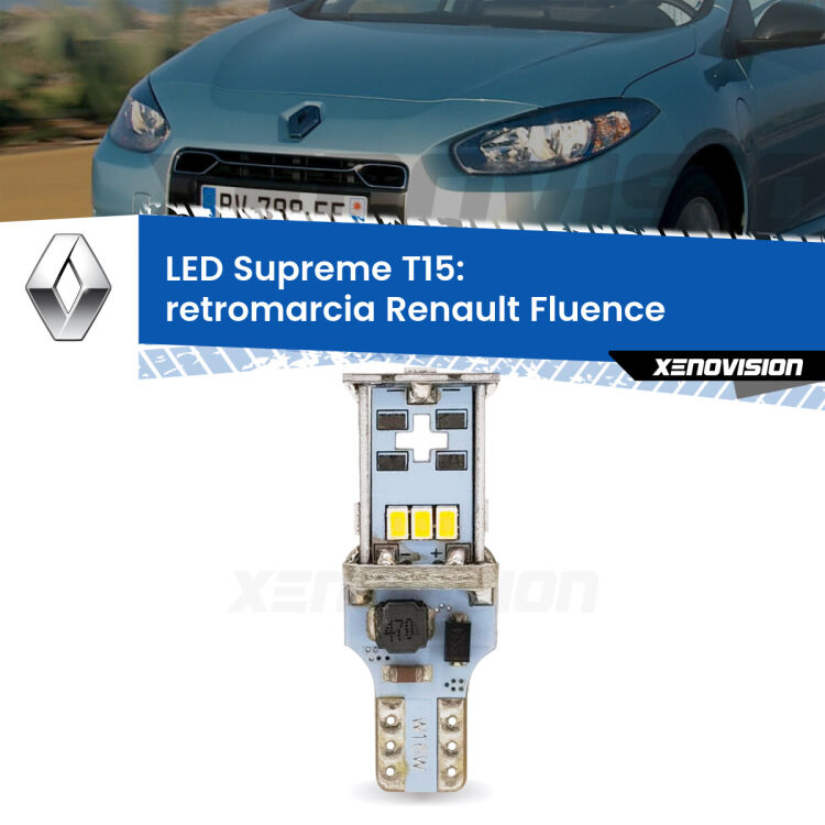 <strong>LED retromarcia per Renault Fluence</strong>  2010 - 2015. 15 Chip CREE 3535, sviluppa un'incredibile potenza. Qualità Massima. Oltre 6W reali di pura potenza.