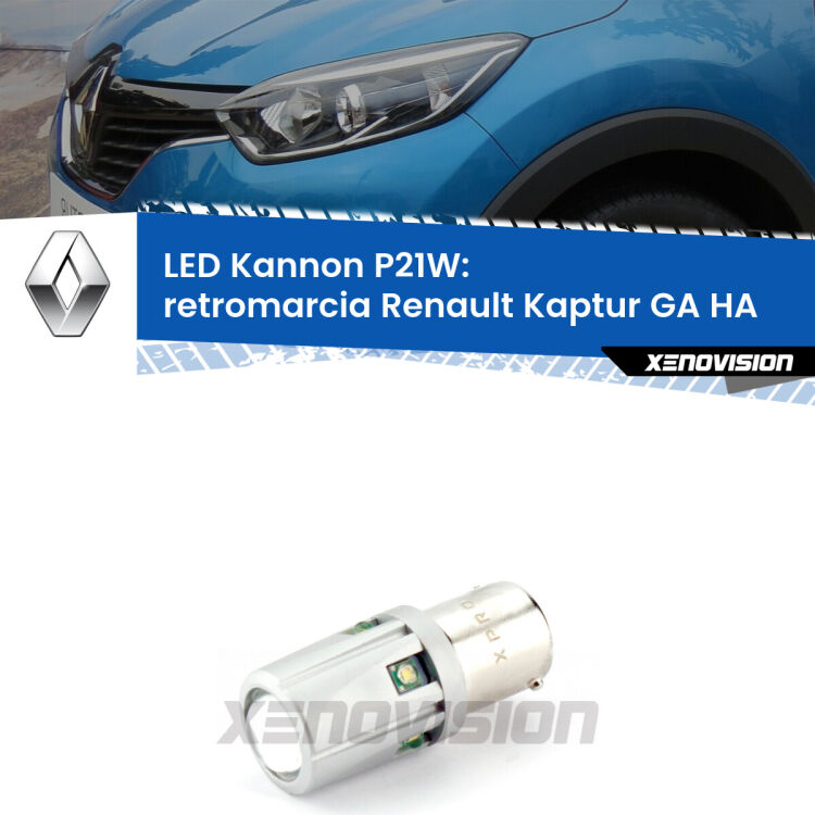 <strong>LED per Retromarcia Renault Kaptur GA HA 2016 - 2018.</strong>Lampadina P21W con una poderosa illuminazione frontale rafforzata da 5 potenti chip laterali.