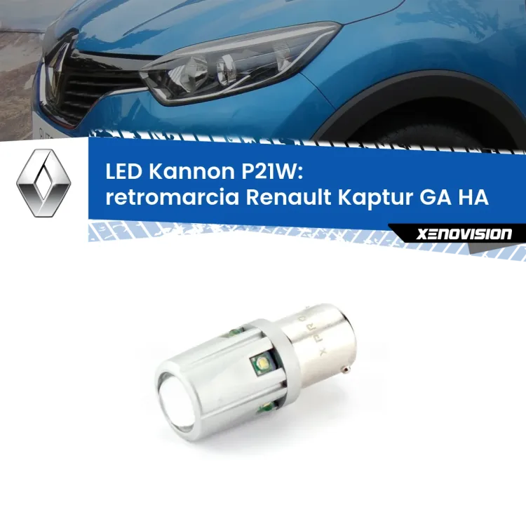 <strong>LED per Retromarcia Renault Kaptur GA HA 2016 - 2018.</strong>Lampadina P21W con una poderosa illuminazione frontale rafforzata da 5 potenti chip laterali.