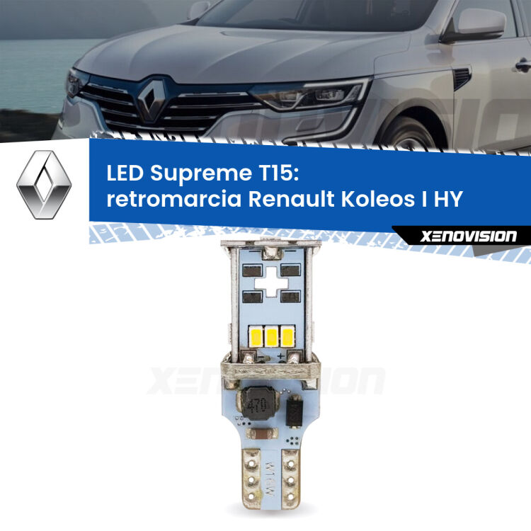 <strong>LED retromarcia per Renault Koleos I</strong> HY 2006 - 2015. 15 Chip CREE 3535, sviluppa un'incredibile potenza. Qualità Massima. Oltre 6W reali di pura potenza.