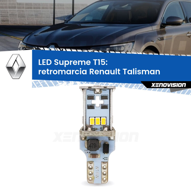 <strong>LED retromarcia per Renault Talisman</strong>  2015 - 2022. 15 Chip CREE 3535, sviluppa un'incredibile potenza. Qualità Massima. Oltre 6W reali di pura potenza.