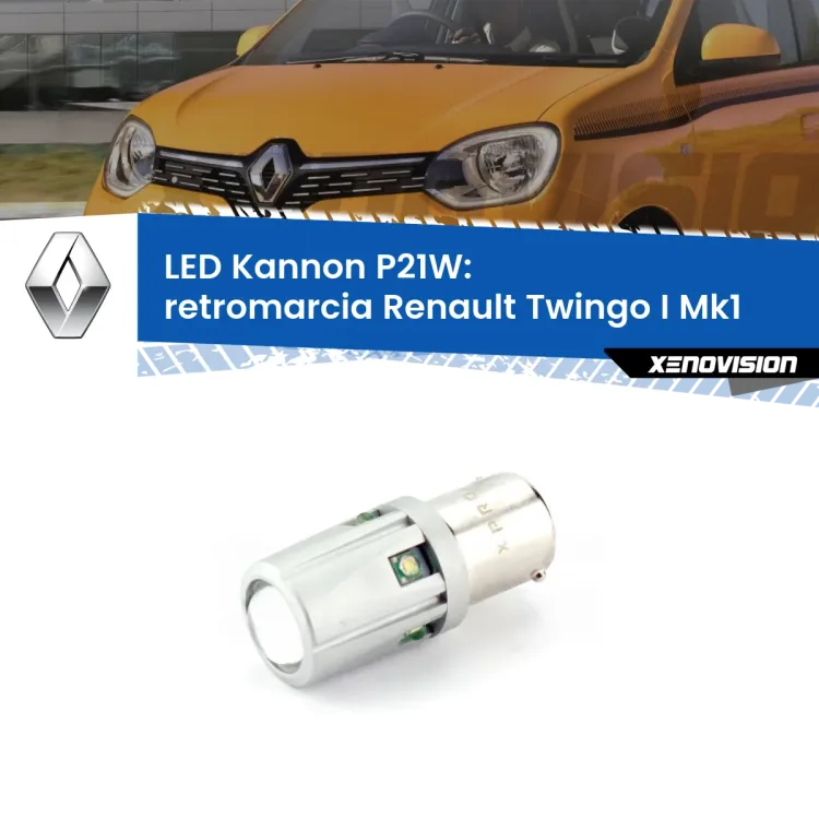 <strong>LED per Retromarcia Renault Twingo I Mk1 1993 - 2006.</strong>Lampadina P21W con una poderosa illuminazione frontale rafforzata da 5 potenti chip laterali.