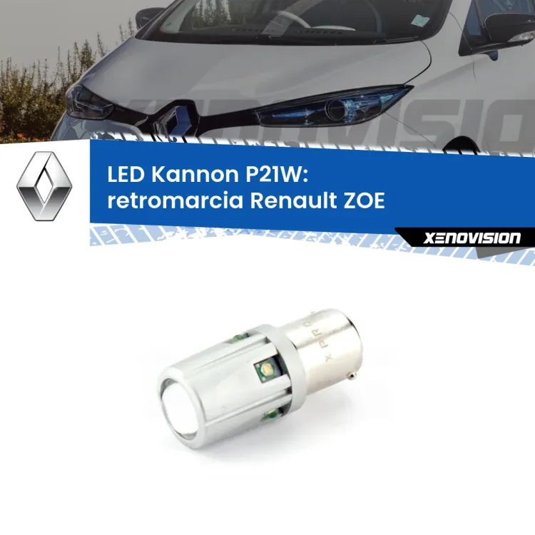 <strong>LED per Retromarcia Renault ZOE  2012 in poi.</strong>Lampadina P21W con una poderosa illuminazione frontale rafforzata da 5 potenti chip laterali.