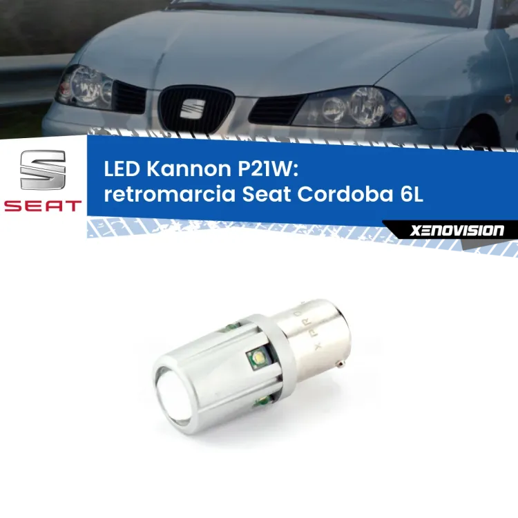 <strong>LED per Retromarcia Seat Cordoba 6L 2002 - 2009.</strong>Lampadina P21W con una poderosa illuminazione frontale rafforzata da 5 potenti chip laterali.